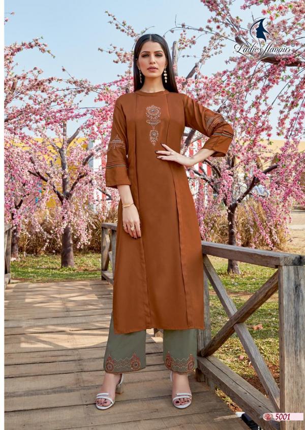 LF Ginni 3 Rayon Fancy Embroidery Kurti With Plazzo 